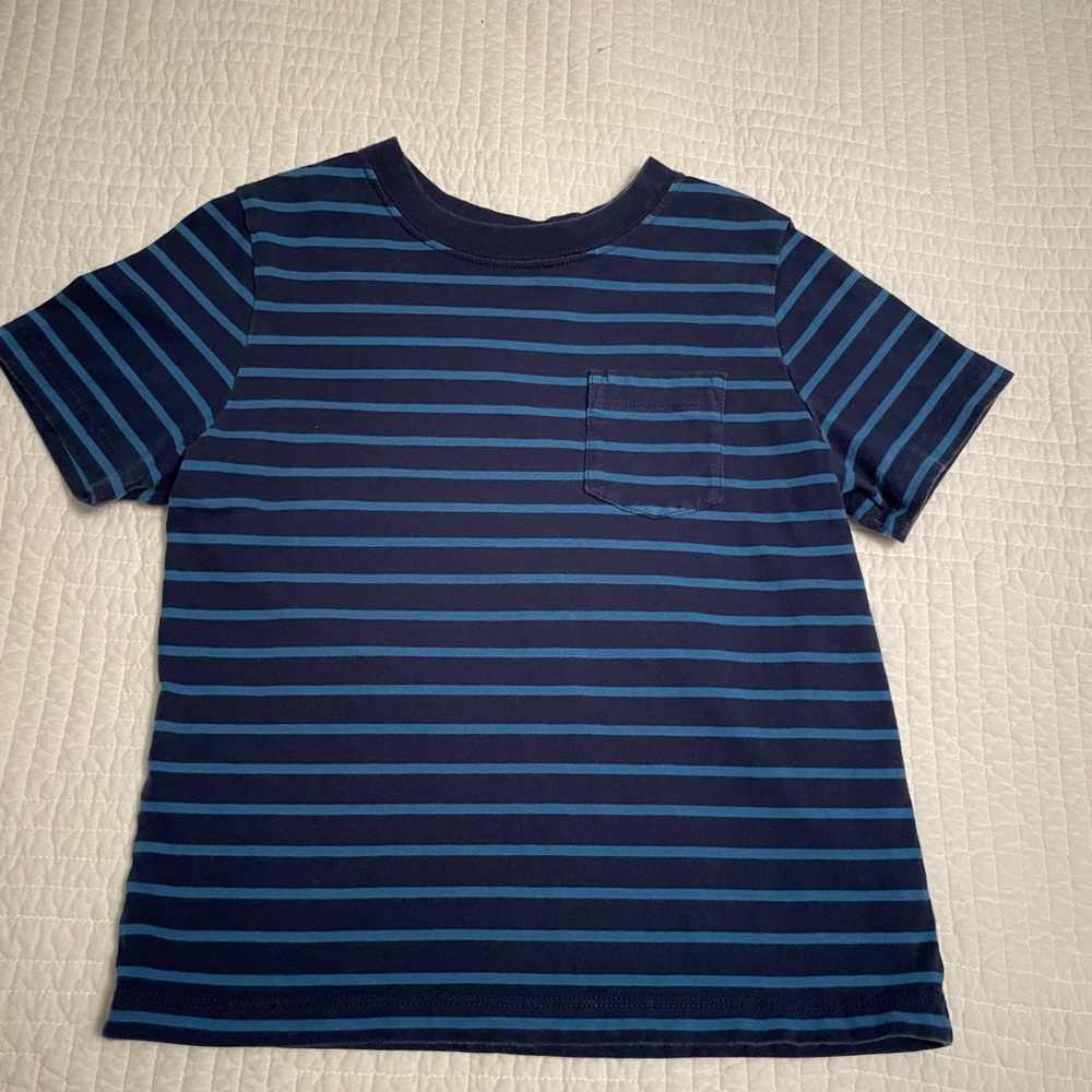 Hanna Andersson Navy Blue Striped T-Shirt